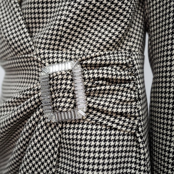 ZARA HOUNDSTOOTH BLAZER DRESS w/ Crystal buckle - Picture 5 of 9